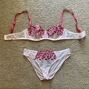 Adore Me Sheer Pink Lingerie Set